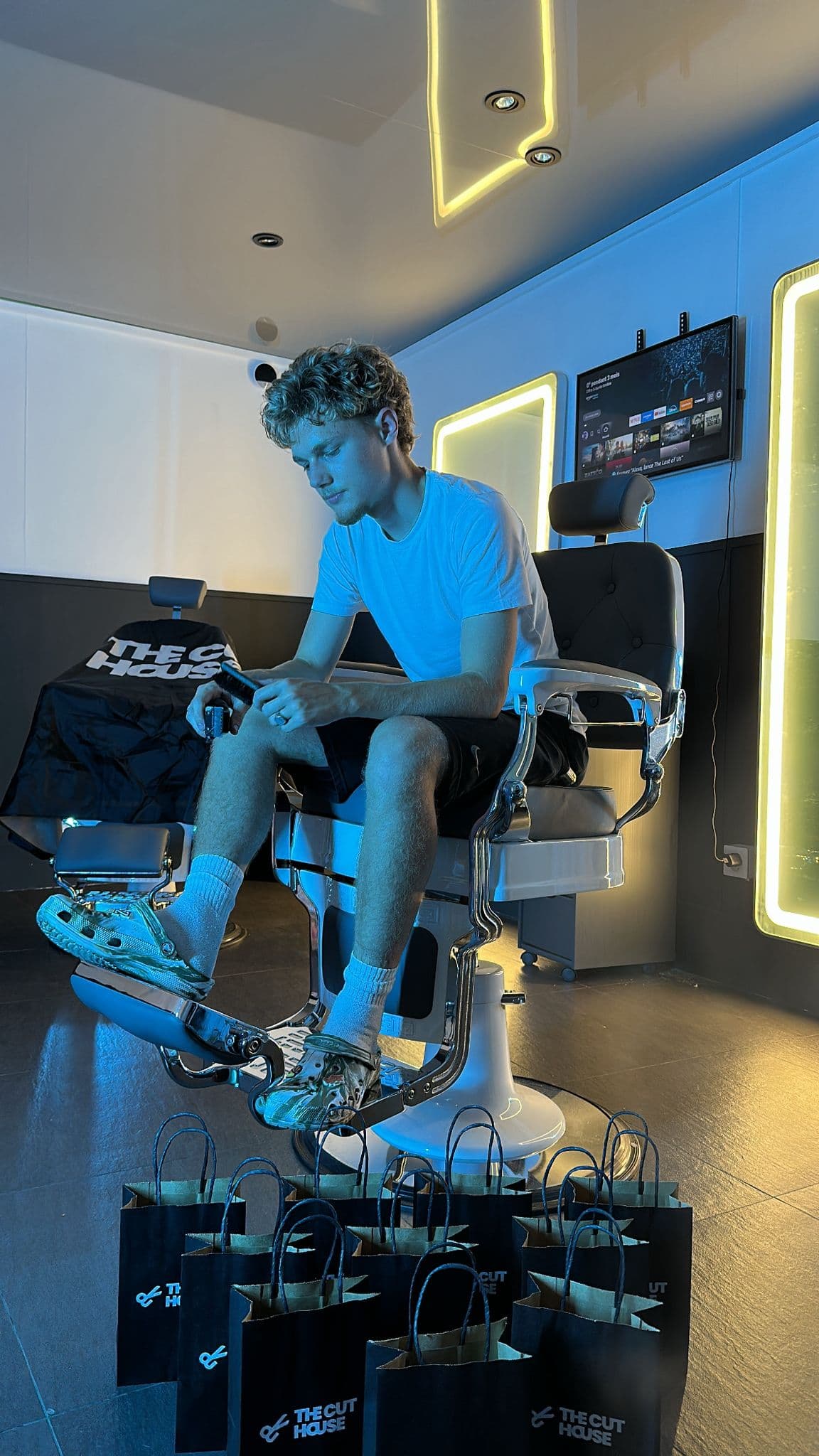 Client dans le fauteuil